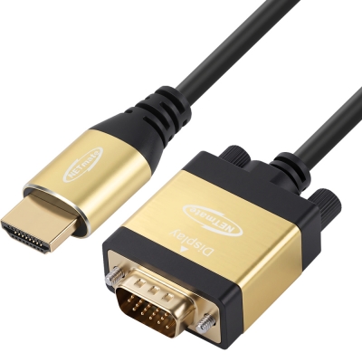 강원전자 넷메이트 HDMI to VGA(RGB) Gold Metal 케이블 7m NM-HVM70