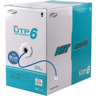 강원전자 넷메이트 CAT.6 UTP 케이블 305m, 단선 블루 NM-L6130BL
