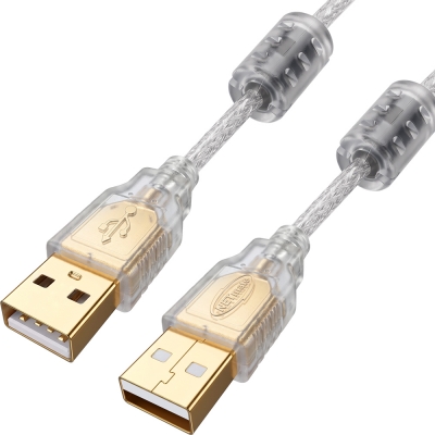 강원전자 넷메이트 프리미엄 USB2.0 AM-AM 투명 케이블 1m, 노이즈필터/쉴드 NM-PUA210S