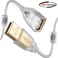 강원전자 넷메이트 프리미엄 USB2.0 연장 AM-AF 투명 케이블 1.5m, 노이즈필터/쉴드 NM-PUF215S