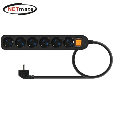 강원전자 넷메이트 SAFE 멀티탭 6구 접지 1.5m (블랙) NM-SB615