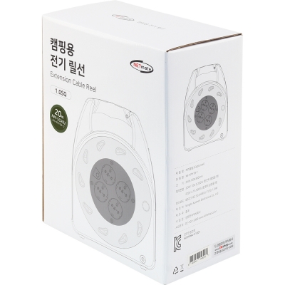 강원전자 넷메이트 캠핑용 전기 릴선 20m (카키/다크그린) NM-SCR02