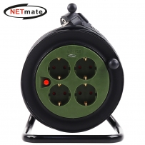 강원전자 넷메이트 캠핑용 전기 릴선 20m (다크그린) NM-SCR04