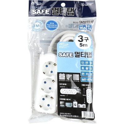 강원전자 넷메이트 SAFE 멀티탭 3구 접지 5m NM-SF350