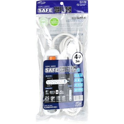 강원전자 넷메이트 SAFE 멀티탭 4구 접지 3m NM-SF430