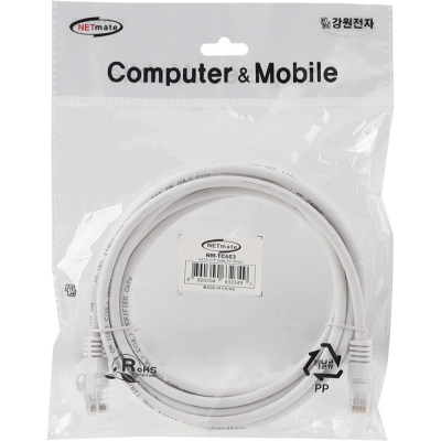 강원전자 넷메이트 CAT.6 UTP 랜 케이블 3m (화이트) NM-TC603