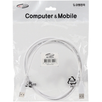 강원전자 넷메이트 USB2.0 AM-AM 케이블 2m (화이트) NM-TUA220