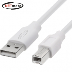 강원전자 넷메이트 USB2.0 AM-BM 케이블 0.5m (화이트) NM-TUB205