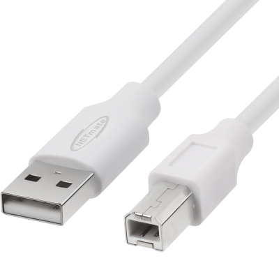 강원전자 넷메이트 USB2.0 AM-BM 케이블 0.5m (화이트) NM-TUB205