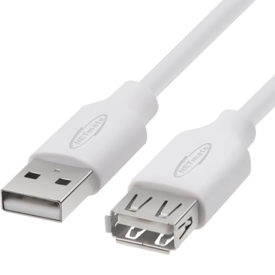 강원전자 넷메이트 USB2.0 연장 AM-AF 케이블 2m (화이트) NM-TUF220