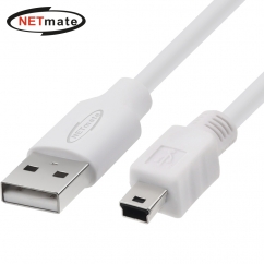 강원전자 넷메이트 USB2.0 AM-Mini 5핀 케이블 0.5m (화이트) NM-TUM205
