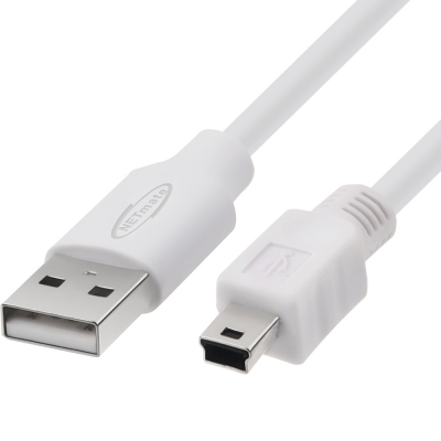 강원전자 넷메이트 USB2.0 AM-Mini 5핀 케이블 0.5m (화이트) NM-TUM205