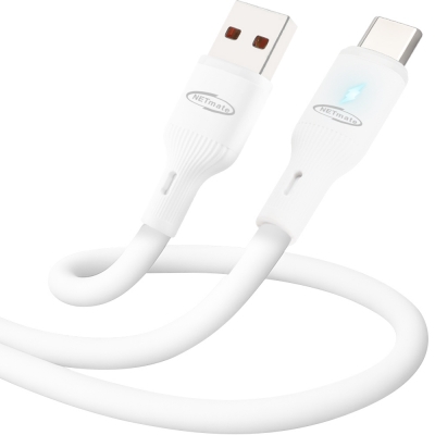 강원전자 넷메이트 USB2.0 AM-CM 실리콘 LED 케이블 0.5m (화이트) NM-UCA205LW