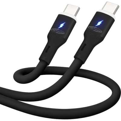 강원전자 넷메이트 USB2.0 C타입 실리콘 LED 케이블 1m (블랙) NM-UCC210LB