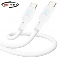 강원전자 넷메이트 USB2.0 C타입 실리콘 LED 케이블 1m (화이트) NM-UCC210LW