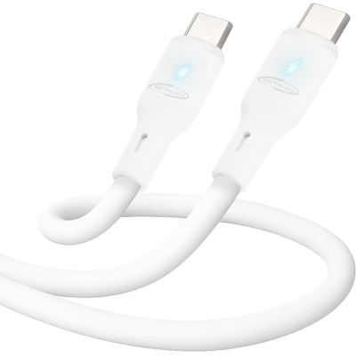 강원전자 넷메이트 USB2.0 C타입 실리콘 LED 케이블 2m (화이트) NM-UCC220LW