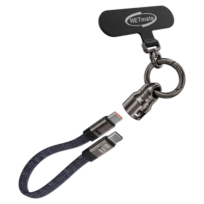 강원전자 넷메이트 USB C타입 240W 고속충전 키링 스트랩 케이블 NM-UCCK240