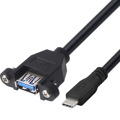 강원전자 넷메이트 USB3.0 연장 CM-AF 판넬형 케이블 0.5m (블랙) NM-UCF305SB