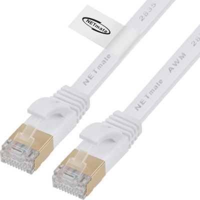 강원전자 넷메이트 CAT.7 STP FLAT 랜 케이블 0.3m (화이트) NM-UF703W