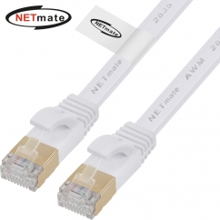 강원전자 넷메이트 CAT.7 STP FLAT 랜 케이블 20m (화이트) NM-UF7200W