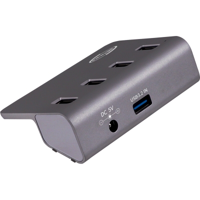 강원전자 넷메이트 USB3.2 4포트 허브 (실버) NM-UT324S