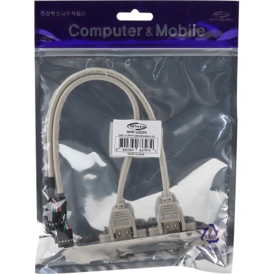강원전자 넷메이트 USB2.0 2포트 브라켓 케이블 0.3m NMB-U202N
