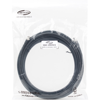 강원전자 넷메이트 5C-HFBT BNC-BNC 광대역 동축 케이블(연동선/4합/75ohm) 10m NMC-HFBTB10