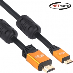 강원전자 넷메이트 Mini HDMI 2.0 Gold Metal 케이블 2m NMC-HMH20Z
