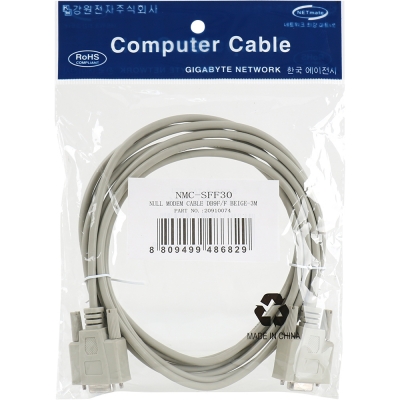 강원전자 넷메이트 9핀 F/F NULL MODEM 케이블 3m NMC-SFF30