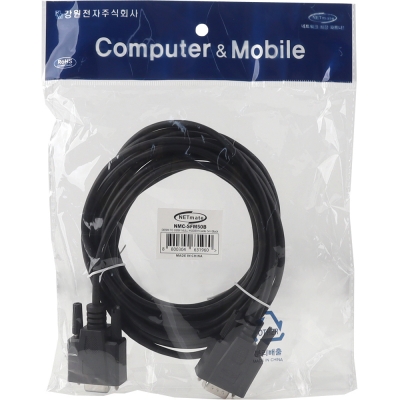 강원전자 넷메이트 9핀 M/F NULL MODEM 케이블 5m (블랙) NMC-SFM50B