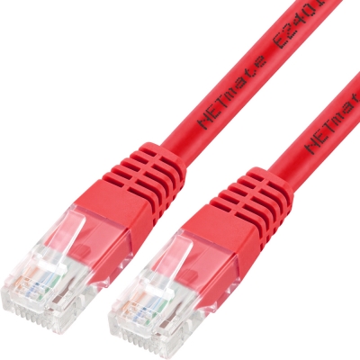 강원전자 넷메이트 CAT.5E UTP 랜 케이블 1.5m, 레드 NMC-U5015R