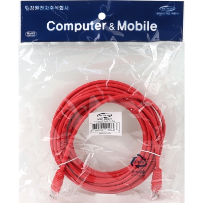 강원전자 넷메이트 CAT.5E UTP 랜 케이블 7m, 레드 NMC-U507R