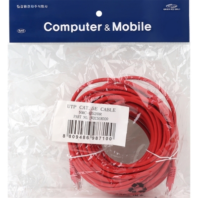 강원전자 넷메이트 CAT.5E UTP 랜 케이블 20m, 레드 NMC-U520R