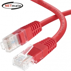 강원전자 넷메이트 CAT.6 UTP 랜 케이블 0.3m, 레드 NMC-U6003R