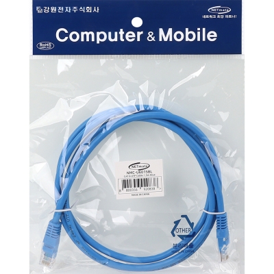 강원전자 넷메이트 CAT.6 UTP 랜 케이블 1.5m, 블루 NMC-U6015BL