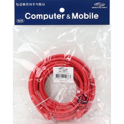 강원전자 넷메이트 CAT.6 UTP 랜 케이블 7m, 레드 NMC-U607R
