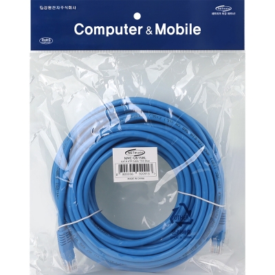 강원전자 넷메이트 CAT.6 UTP 랜 케이블 15m, 블루 NMC-U615BL