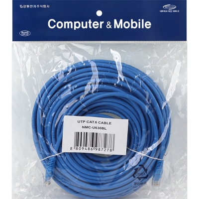 강원전자 넷메이트 CAT.6 UTP 랜 케이블 30m, 블루 NMC-U630BL