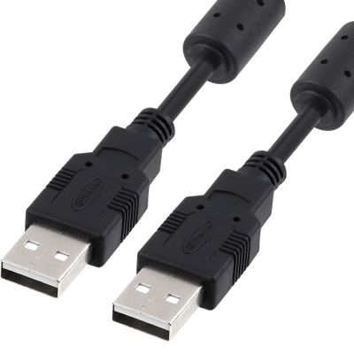 강원전자 넷메이트 USB2.0 AM-AM 케이블 0.5m (블랙/노이즈필터) NMC-UA205C
