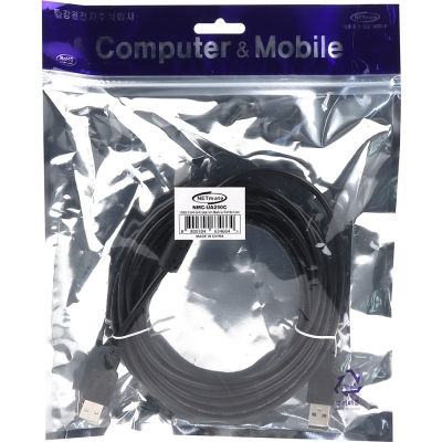 강원전자 넷메이트 USB2.0 AM-AM 케이블 5m (블랙/노이즈필터) NMC-UA250C