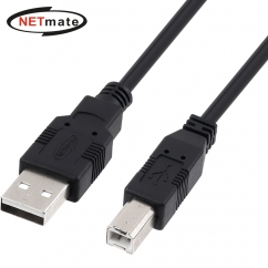 강원전자 넷메이트 USB2.0 AM-BM 케이블 1m (블랙) NMC-UB210BK