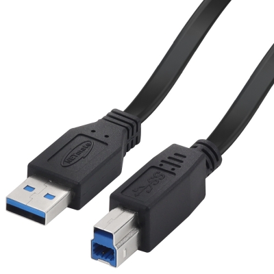 강원전자 넷메이트 USB3.0 AM-BM FLAT 케이블 2m (블랙) NMC-UB320F