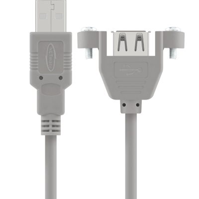 강원전자 넷메이트 USB2.0 판넬형 연장 케이블 2m (그레이) NMC-UF220SV