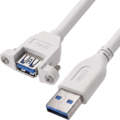 강원전자 넷메이트 USB3.0 연장 AM-AF 판넬형 케이블 2m, 화이트 NMC-UF320SW