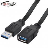 강원전자 넷메이트 USB3.0 연장 AM-AF FLAT 케이블 0.5m (블랙) NMC-UFG3005F