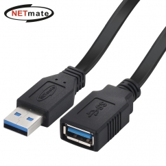 강원전자 넷메이트 USB3.0 연장 AM-AF FLAT 케이블 0.5m (블랙) NMC-UFG3005F