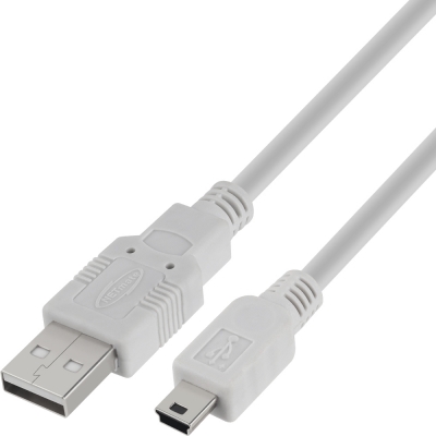 강원전자 넷메이트 USB2.0 AM-Mini 5핀 케이블 0.5m (그레이) NMC-UM205