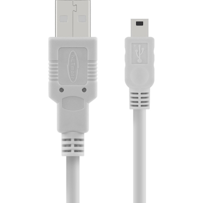강원전자 넷메이트 USB2.0 AM-Mini 5핀 케이블 0.5m (그레이) NMC-UM205