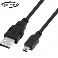 강원전자 넷메이트 USB2.0 AM-Mini 5핀 케이블 1m (블랙) NMC-UM210BK