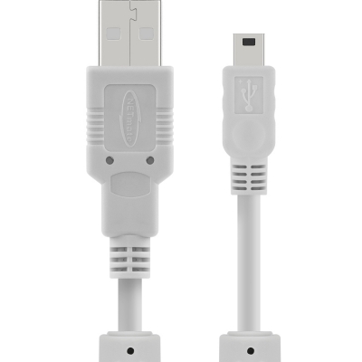 강원전자 넷메이트 USB2.0 AM-Mini 5핀 케이블 5m (그레이/노이즈필터) NMC-UM250
